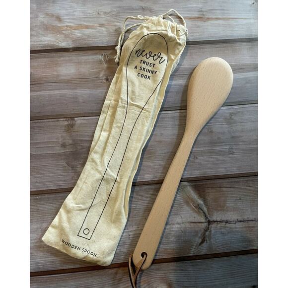 Never Trust A Skinny Cook Wooden Spoon - Picture 2 of 2